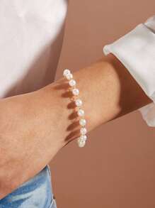 1pc Faux Pearl Decor Bracelet