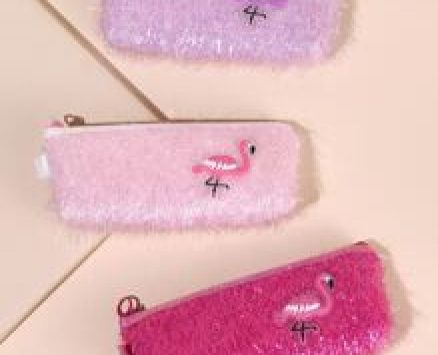 1pc Flamingo Pattern Random Pencil Bag