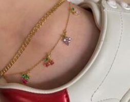 1pc Fruit Charm Layered Chain Anklet