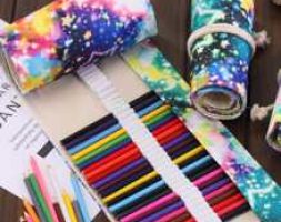 1pc Galaxy Print Random Roll-up Pencil Bag