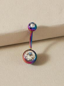 1pc Gemstone Decor Belly Bar