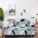 1pc Geometric Pattern Stretchy Sofa Cover Without Cushion