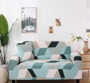 1pc Geometric Pattern Stretchy Sofa Cover Without Cushion