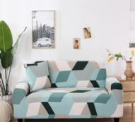 1pc Geometric Pattern Stretchy Sofa Cover Without Cushion
