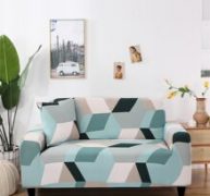 1pc Geometric Pattern Stretchy Sofa Cover Without Cushion