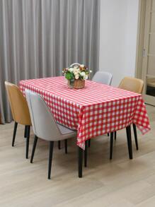 1pc Gingham Pattern Disposable Tablecloth