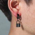 1pc Guys Lock Drop Earring