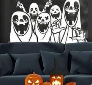 1pc Halloween Ghost Print Wall Sticker