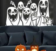 1pc Halloween Ghost Print Wall Sticker