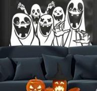1pc Halloween Ghost Print Wall Sticker
