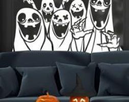 1pc Halloween Ghost Print Wall Sticker