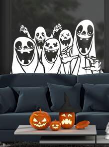 1pc Halloween Ghost Print Wall Sticker