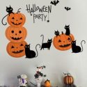 1pc Halloween Pumpkin Print Wall Sticker