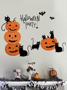 1pc Halloween Pumpkin Print Wall Sticker