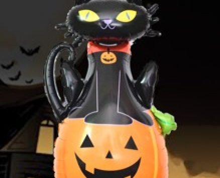 1pc Halloween Pumpkin & Cat Shaped Decoration Balloon