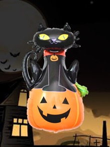 1pc Halloween Pumpkin & Cat Shaped Decoration Balloon