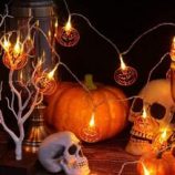 1pc Halloween String Light With 10pcs Pumpkin Shaped Bulb