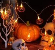 1pc Halloween String Light With 10pcs Pumpkin Shaped Bulb