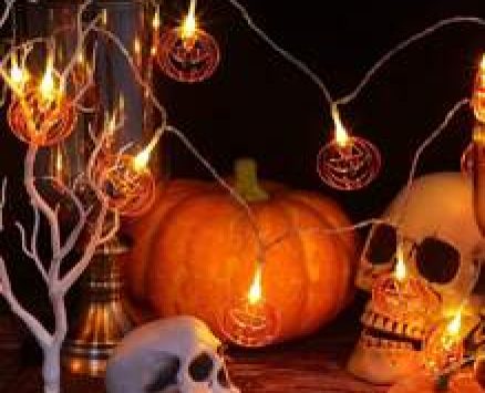 1pc Halloween String Light With 10pcs Pumpkin Shaped Bulb