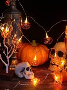 1pc Halloween String Light With 10pcs Pumpkin Shaped Bulb