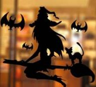 1pc Halloween Witch Print Wall Sticker