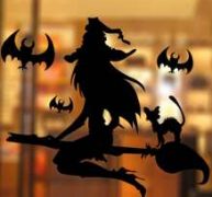 1pc Halloween Witch Print Wall Sticker