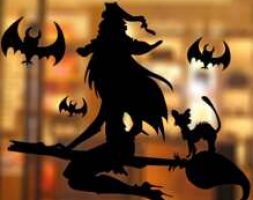 1pc Halloween Witch Print Wall Sticker
