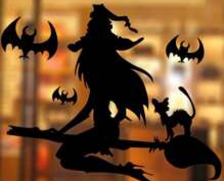 1pc Halloween Witch Print Wall Sticker