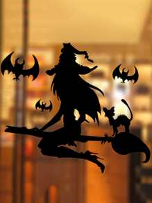 1pc Halloween Witch Print Wall Sticker