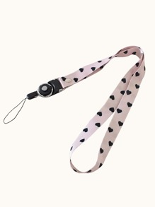 1pc Heart Print Lanyard