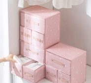 1pc Heart Print Underwear Storage Box