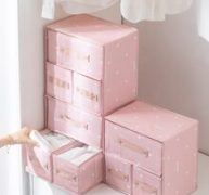 1pc Heart Print Underwear Storage Box