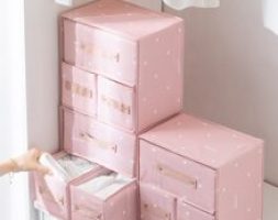 1pc Heart Print Underwear Storage Box