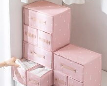 1pc Heart Print Underwear Storage Box