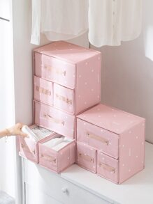 1pc Heart Print Underwear Storage Box