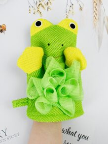 1pc Kids Frog Design Exfoliating Bath Glove