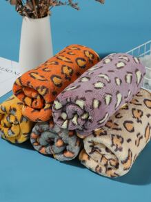 1pc Leopard Print Random Face Towel