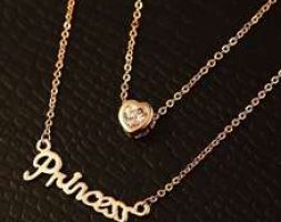 1pc Letter & Rhinestone Charm Layered Necklace