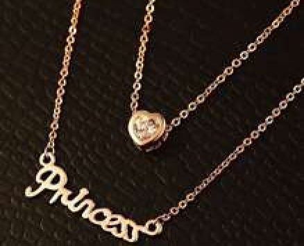 1pc Letter & Rhinestone Charm Layered Necklace