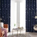 1pc Moon & Star Print Curtain