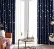 1pc Moon & Star Print Curtain