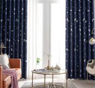 1pc Moon & Star Print Curtain