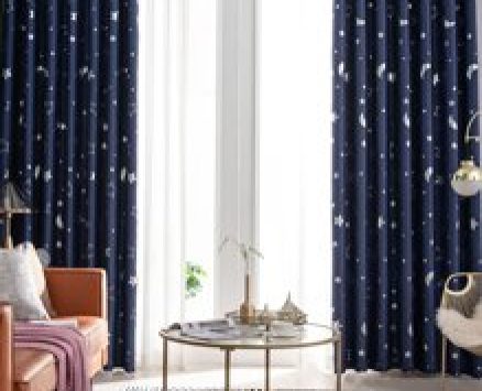 1pc Moon & Star Print Curtain