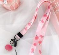 1pc Peach Phone Lanyard
