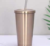 1pc Plain Stainless Steel Tumbler