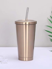 1pc Plain Stainless Steel Tumbler