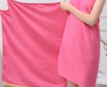 1pc Plain Wearable Bath Towel
