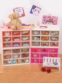 1pc Random 9-grid Stationery Storage Box