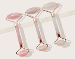 1pc Random Jade Stone Rose Quartz Facial Massage Roller