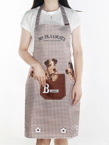 1pc Random Plaid Pattern Apron